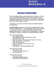 FREE! How to Choose the Correct Mold Type